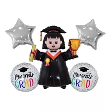 Globos Metalizados Graduación De 5 Piezas 