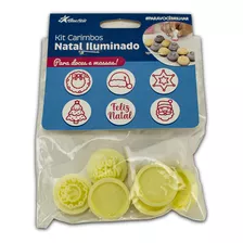 Kit Carimbos Blue Star Natal Iluminado 7 Peças Cor Da Tinta Amarelo Cor Do Exterior Amarelo