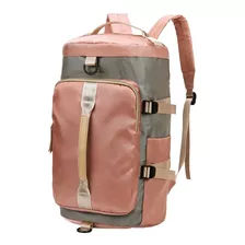 Bolsa De Lado Feminina Ideal Para Viagem Academia E Espaçosa Cor Rosa-cinza