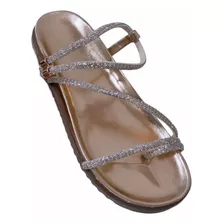 Sandália Feminina Rasterinha Papete Flatform Luxo Strass