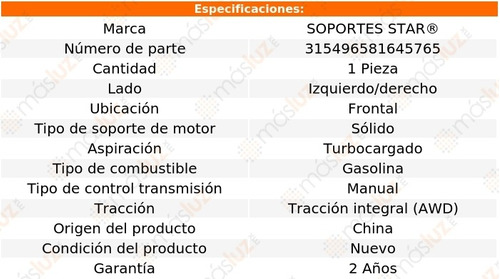 1) Soporte Motor Del Izq/der Saab 9-2x 4 Cil 2.0l Turbo 05 Foto 2