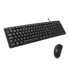 Kit Teclado E Mouse Usb Com Fio Ç Br Preto Home Office