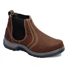 Botina Adventure Masculina Couro Cano Curto Conforto Leve