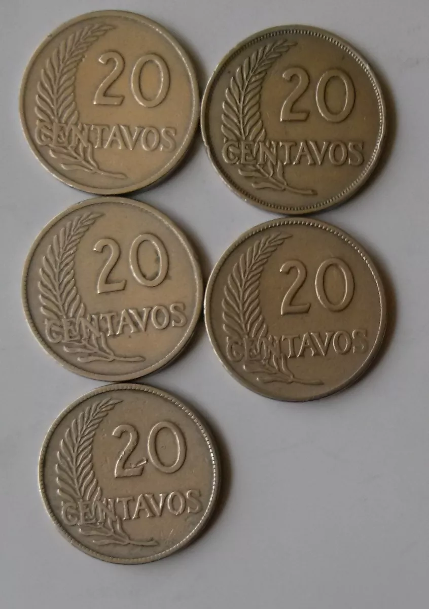 Monedas Antiguas 20 Centavos Perú