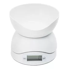 Balança Digital De Cozinha Com Tigela Suporta 3 Kg Display Cor Branco