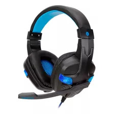 Audífono Diadema Gamer Led Con Micrófono Para Xbox, Ps4 Y Pc Color Azul