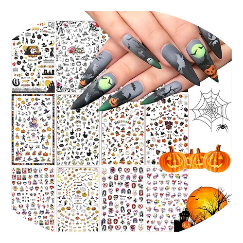 1500+ Stickers Para Uñas Halloween Decoracion Autoadhesio