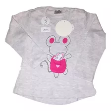 Remera Bebé Algodón Manga Larga Luz De Estrellita