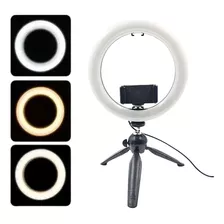 Ring Light Tripé Mesa Iluminador Luz De Led Live Selfie Make