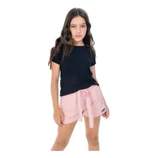Camiseta T-shirt Meninas Moda Babylook Infanto Juvenil