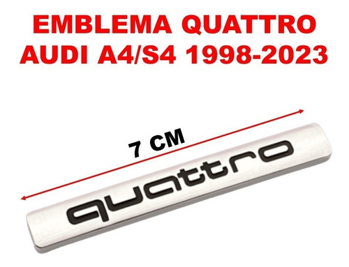 Emblema Quattro Audi A4/s4 1998-2023 Crom/negro Foto 3