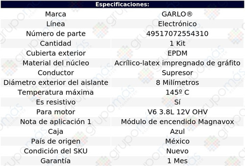 Cable Bujia Garlo Electronico Toronado 12v Ohv 88 A 92 Foto 2