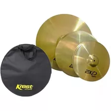 Kit Set Pratos Bateria Ecolset1 Eko 14 16 20 Krest Brass Bag