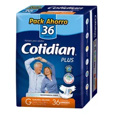 Pañales De Adulto Cotidian Plus, Talle G 36 Unid.