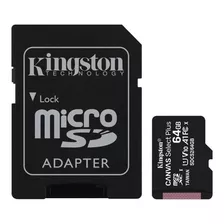 Tarjeta De Memoria Kingston Sdcs2 Canvas Select Plus Adaptador Sd 64gb