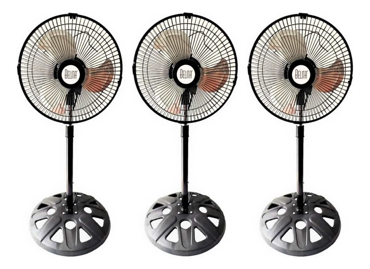 Ventilador De Pie Y Pared Regulable 10 Pulgadas X 3 Unidades