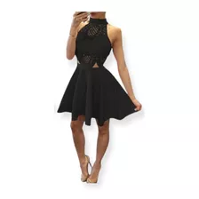 Vestido Negro Corto Con Encaje