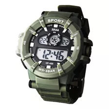 Reloj Pulsera Digital Impermeable Clásico Casual Verde Negro