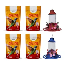 Kit 1kg Nectar Beija-flor + 2 Bebedouros 250ml Pássaros