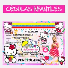 Cédula Infantil Con Diseño Hello Kitty, Juguetes Para Niños