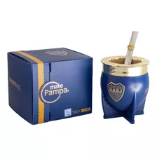 Mate Pampa Xl Boca Juniors + Bombilla Térmico Xeneize Cabj Color Azul