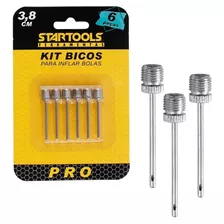 Kit 6 Bico Bomba D Ar Inflar Encher Bola I-16 Startools Inox