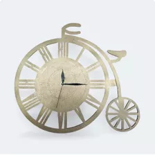 Reloj De Pared Forma Bicicleta Vintage De Mdf 3mm