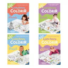 4 Livros Tapete De Colorir Infantil Gigante 98 X 68cm