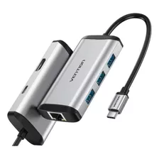 Adaptador Usb-c Ethernet Gbps Hub Usb 3.0 Hdmi 4k Vention