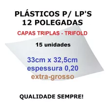 15 Plásticos P/ Capas Triplas Trifold 0,20 Grossos Lp Vinil