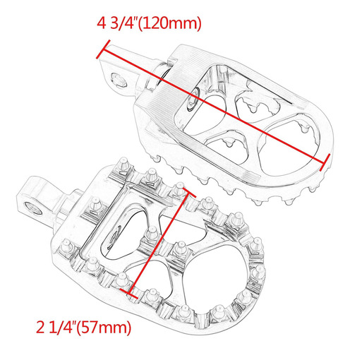 Motorcycle Wide Foot Pegs Mx Rotating Bobber Chopper St... Foto 7