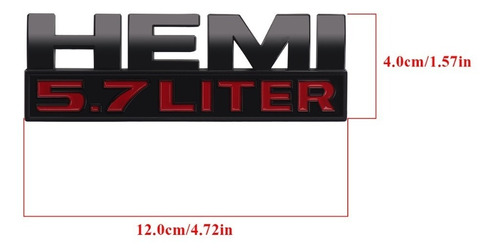 Emblema Logo Hemi 5.7 Liter Para Dodge 12x4cm Foto 6