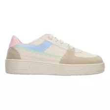 Tenis Tropicana Cintas Ajustables Color Latte Para Niña