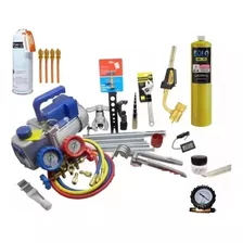 Kit Ferramentas Refrigeração Bomba De Vácuo 12cfm Vacuometro