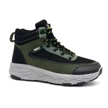 Botines Outdoor 22kg-1300m Negro/olivo.