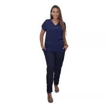 Pijamas Hospitalar - Azul Marinho (2 Blusas + 1 Calça)