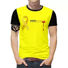 Camiseta Maio Amarelo Plus Size Masculina Blusa Laço