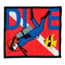 Patch Bordado - Bandeira Mergulho Dive Mergulhador Ad30019-4