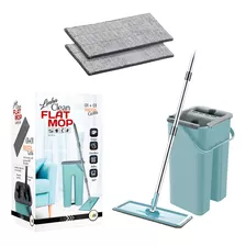 Rodo Flat Mop E Balde Lava E Seca Profissional Com 2 Refil