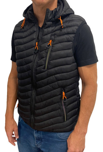 Chaleco Campera Hombre Pluma Inflable Capucha Tipo Uniqlo