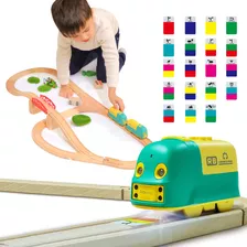 Robobloq Juego De Tren De Madera, Juguetes De Aprendizaje Pa