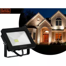 Refletor Led De Jardim 20w Black+decker Luz Branca Cor Da Carcaça Preto Cor Da Luz Branco-frio