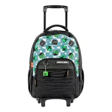 Mochila De Rodinha Grande Minecraft X Mosaico - Colorido