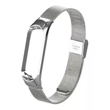 Pulseira De Metal Prata Aço Inox Mi Band 4, Engate Seguro.