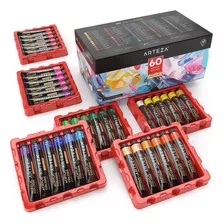 Tubos De Pintura Acrilica Premium Arteza 60 Pezas 22ml C/u