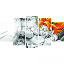 Quadro Dragon Ball Z Lindo E Moderno 5 Peças Mosaico Mdf6mm
