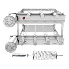 Churrasqueira Grill Dupla Inox Sevefort 7 Espetos Giratório