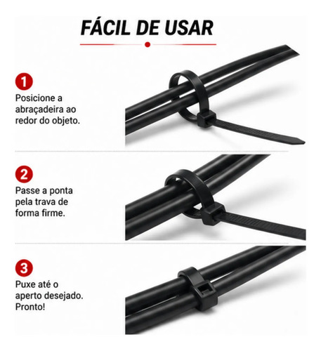 Cinta Plástica De Nylon Enforca Gato 7.6x300mm Com 100 Preto — foto 4
