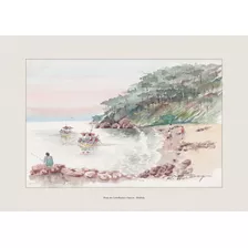 Praia De Castelhanos E Barcos - Ilha Bela - Aquarela