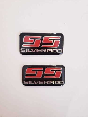 Par Emblemas Chevrolet Silverado Ss Laterales Foto 2